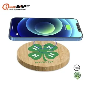 Image of 25 Promotional Parkfield 15W Bamboo Eco-Friendly Wireless Charger ...