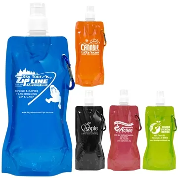 Image of 175 Custom "ROLL UP" 18 oz Foldable and Reusable Water Bottle with ...