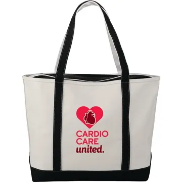 Image of 40 Custom Baltic 24oz Cotton Canvas Tall Zippered Boat Tote - ...