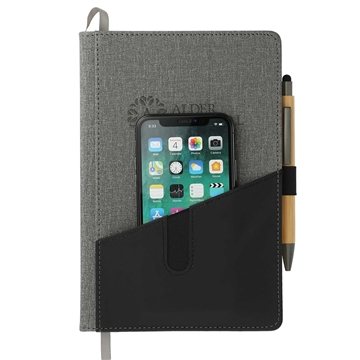Image of 48 Custom 5.5" x 8.5" FSC Mix Siena Heathered Bound JournalBook - ...