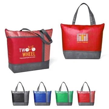 Image of 100 Customized Hexagon Pattern Non-Woven Cooler Tote Bag - ...