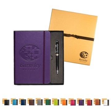 Image of 25 Custom Leeman Tuscany Journal And Executive Stylus Pen Set - ...