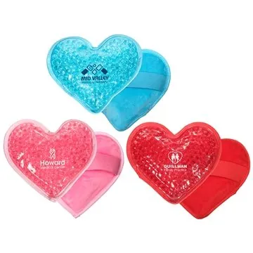 Image of 100 Custom Plush Heart Hot Cold Pack - Microwaveable & Pearl Bead ...