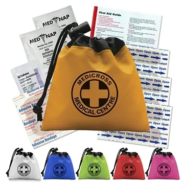Image of 150 Custom Cinch Tote First Aid Kit - Latex-free
