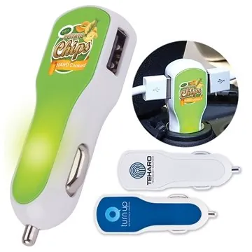 Image of 50 Custom Solas Twin Port USB Car Charger - LED & FCC Certified