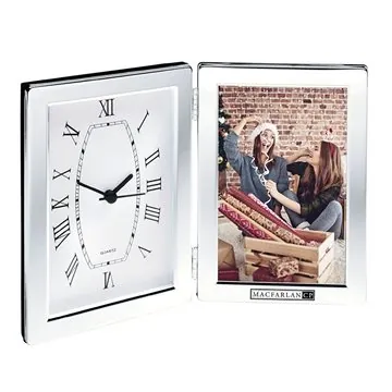 Image of 13 Custom Jadis I Desk Clock & Photo Frame - Silver