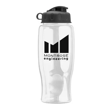 Image of 200 Promotional Poly-pure - 27 oz Transparent Bottle with Flip lid ...