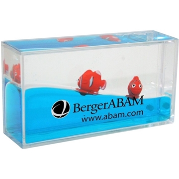Mini Clownfish Liquid Wave Paperweight - Interactive & Gel-Filled