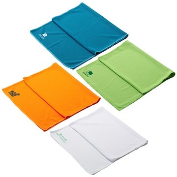 Image of 100 Promotional Frosty 12" x 36" Microfiber Cooling Towel- 1-Color ...