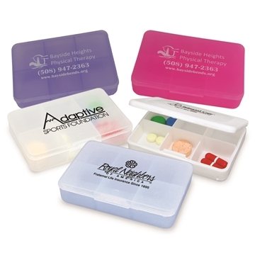 Tablet Tote Pill Box - Six Compartments
