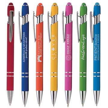 Image of 100 Promotional Ellipse Softy Brights w/ Stylus - Laser - Metal & ...
