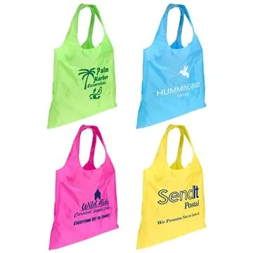Image of 100 Promotional Spring Sling Folding Tote Bag - Carabiner Clip