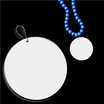 White Circle Plastic Medallion Badges - 2.5