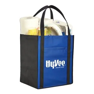 Image of 150 Promotional Large Non-Woven Grocery Tote W/ Pocket - ...