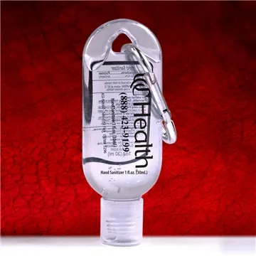 SanGo 1.0 oz Hand Sanitizer Antibacterial Gel in Flip-Top Bottle with Carabiner - FDA Approved