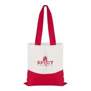 Image of 150 Customized Cotton Colored Accent Flat Tote - 26-inch Handles