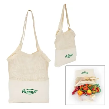 Image of 50 Customized Farmers Market Tote Bag - Cotton & Mesh