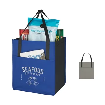 150 Promotional Non-Woven Shopper's Pocket Tote Bag - ...
