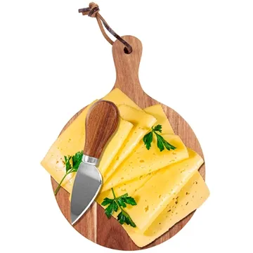 Image of 100 Promotional Mini Round Cheese Board & Knife Set - Acacia Wood ...