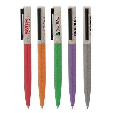 Image of 250 Custom Clover Twist-Action Ballpoint Pen - Wheat Straw