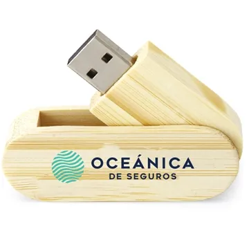 Image of 25 Custom Hinsdale Eco-Friendly Bamboo Swivel USB - Medical & Spa
