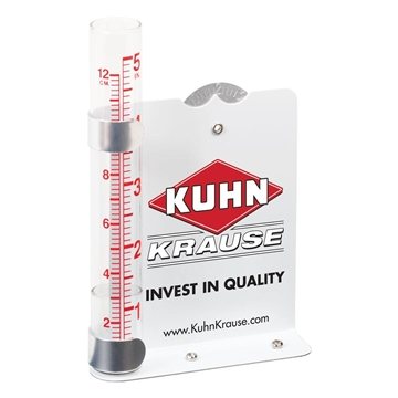 Aluminum Rain Gauge — 3 3/4 W x 5 1/2 H - Rustproof & Glass Vial
