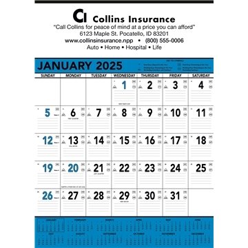 Triumph® Calendars Blue & Black Contractor Memo - Work Days Tracking & Julian Dates
