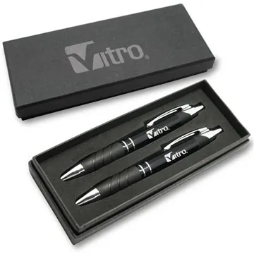 Image of 50 Promotional Stratford Deluxe Pen & Pencil Set - Rubber Grip