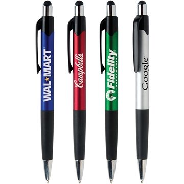 Image of 250 Customized Mardi Gras Touch Pen - Stylus & Rubber Grip