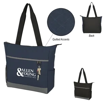 Image of 50 Customized Carter Quilted Tote Bag - Polyester & Multi-Pocket