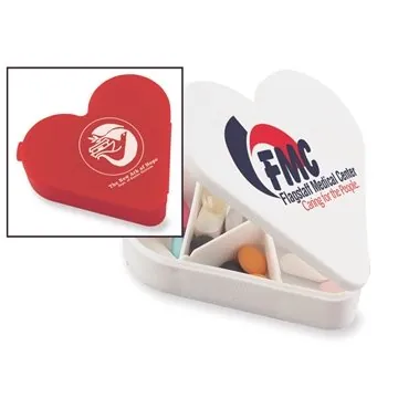 Image of 250 Promotional Heart Pill Box - 7 Compartments