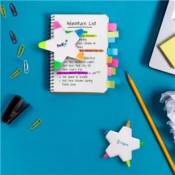 250 Custom Star 5-Color Highlighter - Multi-Purpose