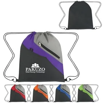 Image of 75 Promotional Waverly Drawstring Sports Pack - Multi-Pocket