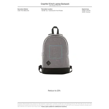 Image of 60 Customized Graphite 15 Inch Laptop Backpack - Padded & ...