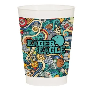 Image of 500 Promotional 10 oz Full Color Frost Flex Stadium Cup - BPA Free ...