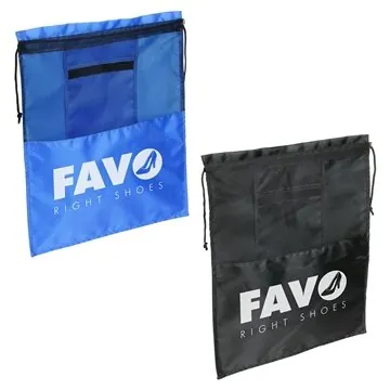 Image of 150 Promotional Solelo Travel Drawstring Shoe Bag - Polyester & ...