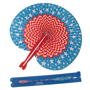 Image of 300 Custom Patriotic Folding Fan - Collapsible