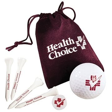 Image of 72 Custom Golf Gift Set In Velour Bag - Biodegradable & ...