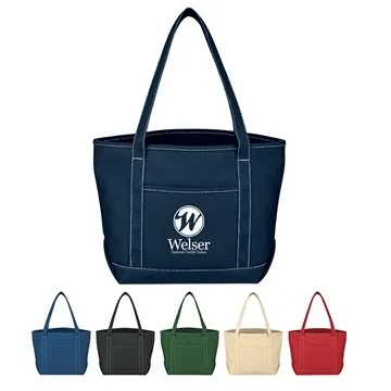 Image of 12 Customized Medium 24 oz. Cotton Canvas Yacht Tote Bag