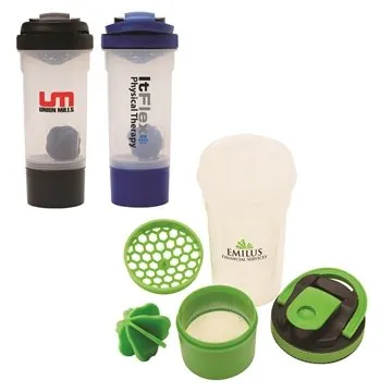 Image of 48 Custom Lava 24 oz Fitness Shaker Cup - BPA Free & Storage ...