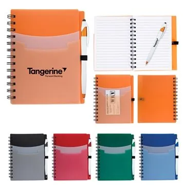 Image of 50 Custom Tri-Pocket Notebook & Pen - 70 Pages