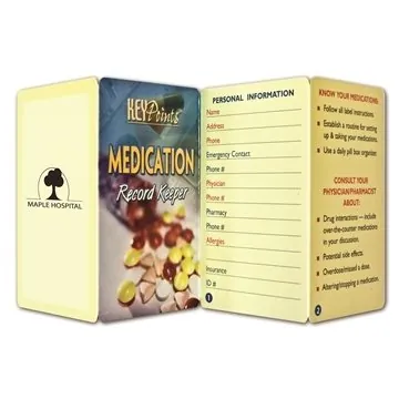 Image of 500 Customized Key Point: Medication Record Keeper - Fold-Up Guide