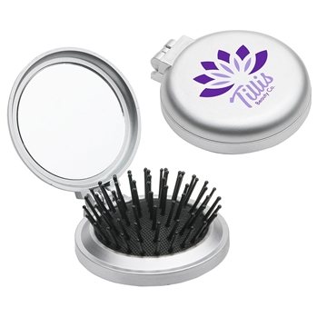 Travel Disk Brush & Mirror - Compact