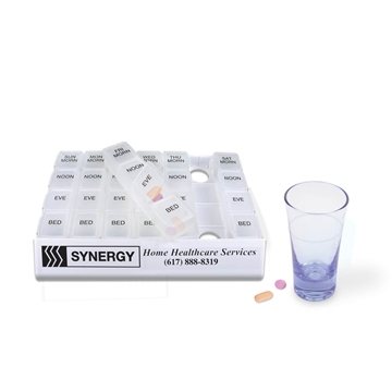 24/7 Medicine Tray Organizer - Removable Compartments