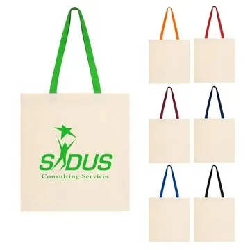 Image of 100 Customized Penny Wise 4 oz. Cotton Canvas Tote Bag - Long ...