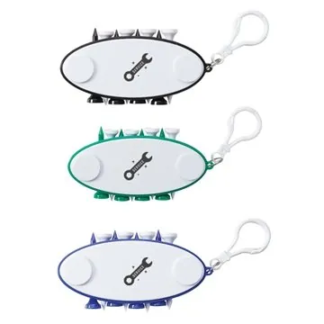 Image of 250 Promotional Oval Golf Tee Carrier - Carabiner Clip