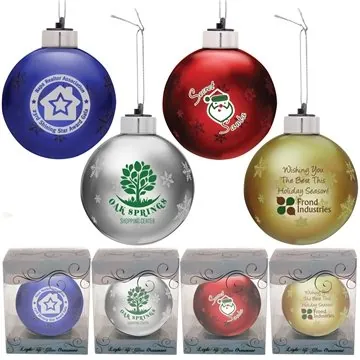 Image of 80 Custom Light-Up Glass Ornament - Battery Powered & Gift Boxed
