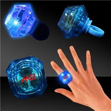 Image of 144 Customized Blue Light Up Diamond Rings - Multi-Mode LED