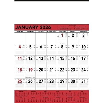 Triumph® Calendars Red & Black Contractor Memo - SFI Certified