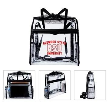 Image of 25 Promotional Ramsey Clear Drawstring Backpack - PVC & Waterproof